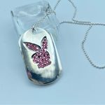 Playboy Bunny Pink Crystal Name Tag Fashion Necklace 2006 Photo 3