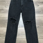 Abercrombie & Fitch Ankle Straight Ultra High Rise Destructed Black Jeans 30 Photo 0
