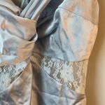 Peppermayo NWT  Ayla Satin Mini Dress Size 8 Arctic Blue Lace Open Back Photo 5
