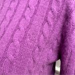 Ralph Lauren Lauren  Crew Neck Sweater Cable Knit 100% Cashmere Purple Medium M Photo 5