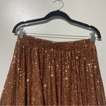 Free People Last Dance Asymmetrical Bronze Rust Sequin Skirt Size Small NWT Photo 4