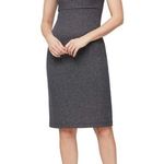 S.L Fashions Pleated Evening Dress Size 6 Gray Glitter Accents Rhinestone Brooch Photo 0