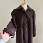 Vintage 100% Wool Brown Maxi Length Coat Size XL Photo 1