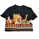 Karin Stevens Vintage Blouse Women 8 Black Brown Animal Print Lightweight Button Photo 1