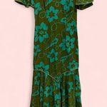 Vintage 60’s olive floral flutter v Photo 1