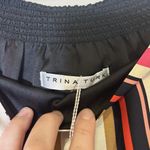 Trina Turk Trina Turk Off the Shoulder Silk Dress Mulitcolors with Navy & Cream Size XS Photo 3