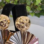 Gold Filled Tricolor Round Leaf Like Earrings Photo 2