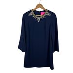 Lilly Pulitzer NWT  Anastasia Stretch‎ Dress Size 00 True Navy Beaded Embellished Photo 1