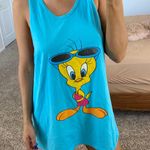 Vintage tweety bird swim cover up dress Blue Size L Photo 0