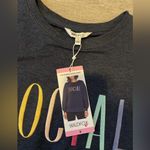 Wildfox  Statement Sweatshirt Social Embroidered NWT Womens Size S Blue Pullover Photo 2