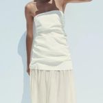 ZARA Combination Strapless Midi Dress Photo 1
