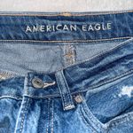 American Eagle  Mom Straight Jean Plaid Patch Sz 6 Photo 2