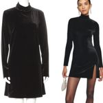 Reformation BLACK VELVET LIBRA KNIT DRESS X LARGE NWT Photo 2