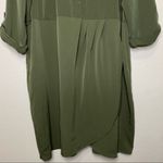 Love Squared Plus Faux Wrap Pleated Shirtdress in Olive Size 3X NWT Photo 4