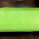 Kate Spade Lime Green Ostrich Leather Three Pocket Silver Chain Shoulder Bag Photo 9
