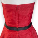 Vintage Eden Maids Red Strapless Fit Flare Mini Dress Black Tulle 6 Dark Romance Photo 4