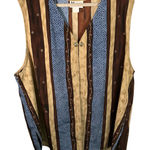 Maggie Sweet Kimono Collect Vest 3X Boho Stripe Sleeveless USA Made Retro Hook‎ Brown Photo 0
