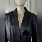 Apostrophe  Black Business Soft Leather Women's Casual Blazer Size 14P Photo 3