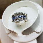 Victoria Wieck 1.33ct Tanzanite & White Zircon Ring Sterling Silver Sz 9 EUC Blue Photo 3