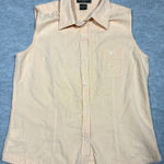 Eddie Bauer  Yellow Sleeveless Button‎ Up Shirt Cotton Size M Photo 0