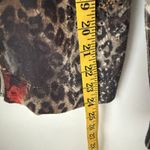 Y2K B.L.E.U. Leopard Snake Print Colorful Studded Rhinestone Zip Peplum Sweater Photo 6