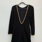ET AL ,Woman 100 Wool Gold bead, studded vintage formal dress Size 10 Black Photo 3