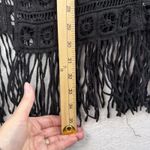 New Mix Cowgirl M Medium Crochet Vest Black Fringe Long Rodeo Whimsigoth Boho Photo 7