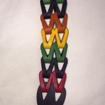 Woven Leather Chain Multicolor Belt Size M/L Guatemala Purple Green Unisex Photo 8