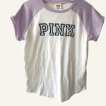Victoria's Secret PINK White Purple Short Sleeve T Photo 0