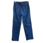 Tommy Hilfiger VTG Womens Size 4 Bareback Side Zip Straight Leg Jeans Fringe Raw Photo 8