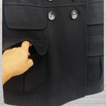 Sandro  Sportswear Black Double Breasted Peacoat Jacket Stretch Lined M Photo 8