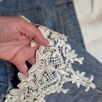 Harper Blue Denim Shorts with White Lace Detail Size 28 Photo 3