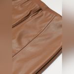 H&M Tan faux leather front seam pants Photo 1