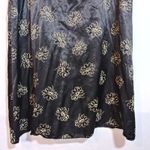 Exact Change Vintage Satin Black Floral Skirt Midi Size 13 Photo 4