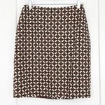 Lillie Rubin Size 6 Brown, Cream, Black Geometric Pencil Skirt Brown Photo 0