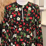 ZARA Strawberry Floral Long Sleeve Romper Jumpsuit Size Medium Photo 2