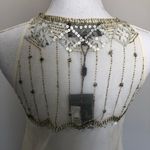 PJK Patterson J Kincaid Top Cami Sleeveless High Neckline Sequin Beaded Boho Gold Photo 11