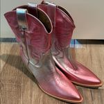 ShuShop Metallic Pink and Silver Heeled Boots Size 9 Photo 0