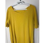 J.Jill Top Women's Large Butter Yellow Gold Slub Knit T-shirt Pima Cotton Photo 2
