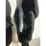 SO Womans  Wms Size 8 M Black Suede Bootie Side Zip Strap Buckle Photo 7