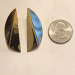 Vintage Gold Tone Funky Retro Statement Pierced Earrings Photo 1
