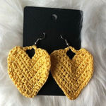 Handmade Brand New  Crochet Earring Yellow Heart Pattern 100% Cotton For‎ Women Photo 0