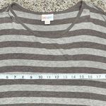 LuLaRoe Oversized Grey Striped Drop Shoulder Irma Tunic Top Shirt XXS Photo 6