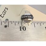 Silver Tone Etched Half Hoop Earrings Sensitive Ears Hypoallergenic .5" New Card Photo 4