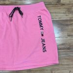 Tommy Hilfiger Tommy Jeans Peachy Pink French Terry Skirt Women's Large Drawstring 17" Length Photo 1