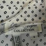 Laura and Jayne White and Black Bow Collar Vintage Diamond Print Blouse Size 8 Size M Photo 6