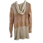 Free People Multicolor Cozy Hooded Toggle Button Chunky Knit Cardigan Womens Med Photo 3
