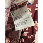 Alfani Linen Floral Burgundy Boho Bohemian Modest High Neck Blouse Size Medium Red Photo 4