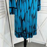 Diane Von Furstenberg  Aggie Freedom Trail Silk Knit Sheath Mini Dress Teal Black Photo 5