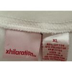 Xhilaration Vintage  Top Terry Cloth Off Shoulder White Pink Y2K Beachy Lounge XL Photo 2